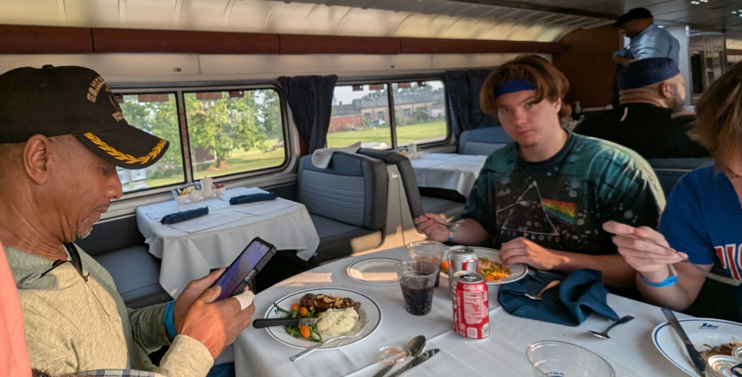 Communal diining on Amtrak's Southwest Chief.