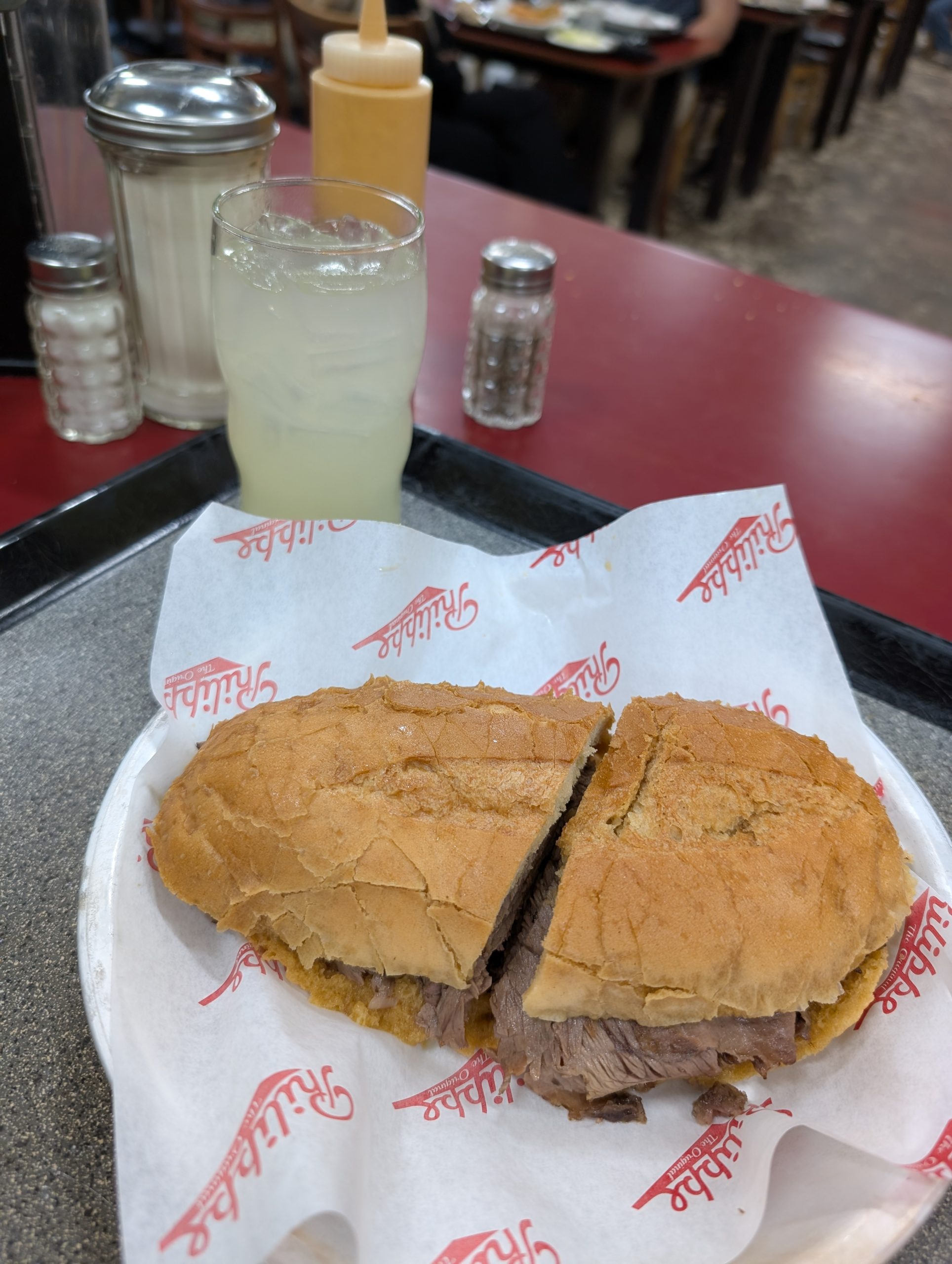 Philipe the Original French dip sandwich with real lemonade.