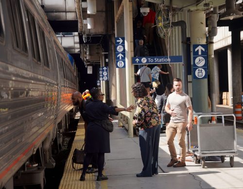 Don't stray too far from the train. The stop isn't long.