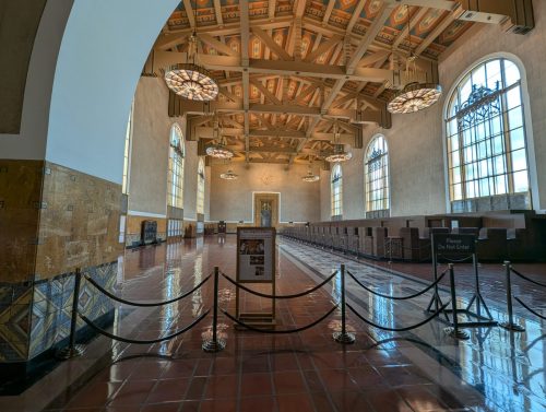 Los Angeles Union Station on arrival.